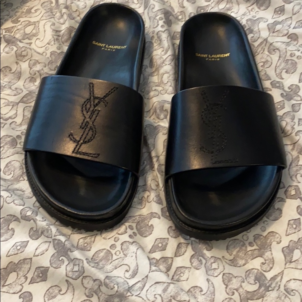 Mens size 7 Saint Laurent Jimmy Sandals in black